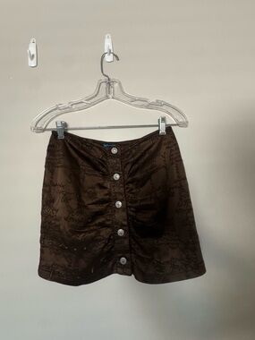 Vintage Jeans De Christian Lacroix Button-Front Brown Women's Skirt